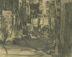New York, Alley, Nocturne, American Scene, Earl Horter, 1915