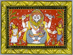 India, Miniature, Religious, Lakshmi-Narasimha with Prahlada and Garuda