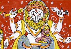 India, Miniature, Religious, Lakshmi-Narasimha with Prahlada and Garuda