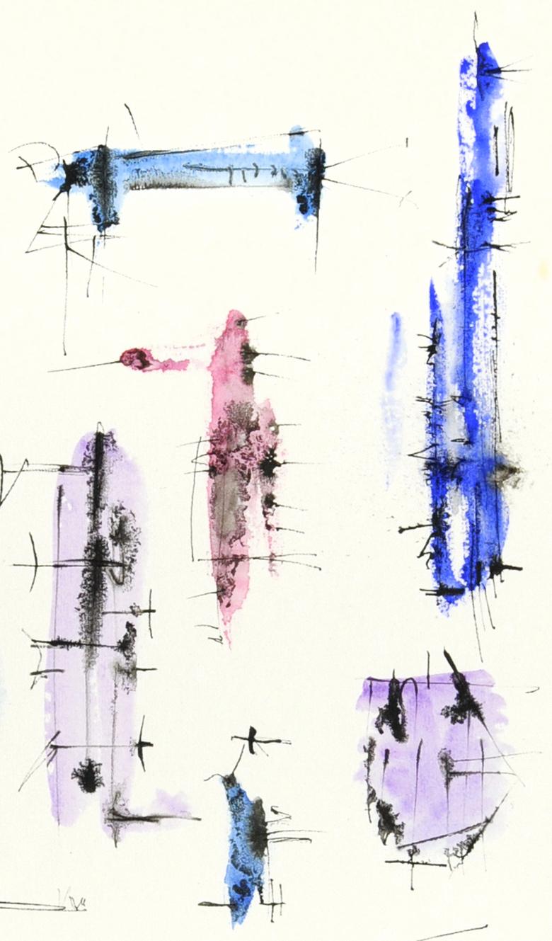The Pinks and the Blues - Abstract Expressionist Art by Dorothy Dehner