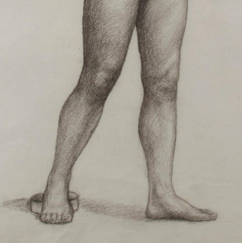 Academic Nude Study  - Gray Figurative Art by Unknown