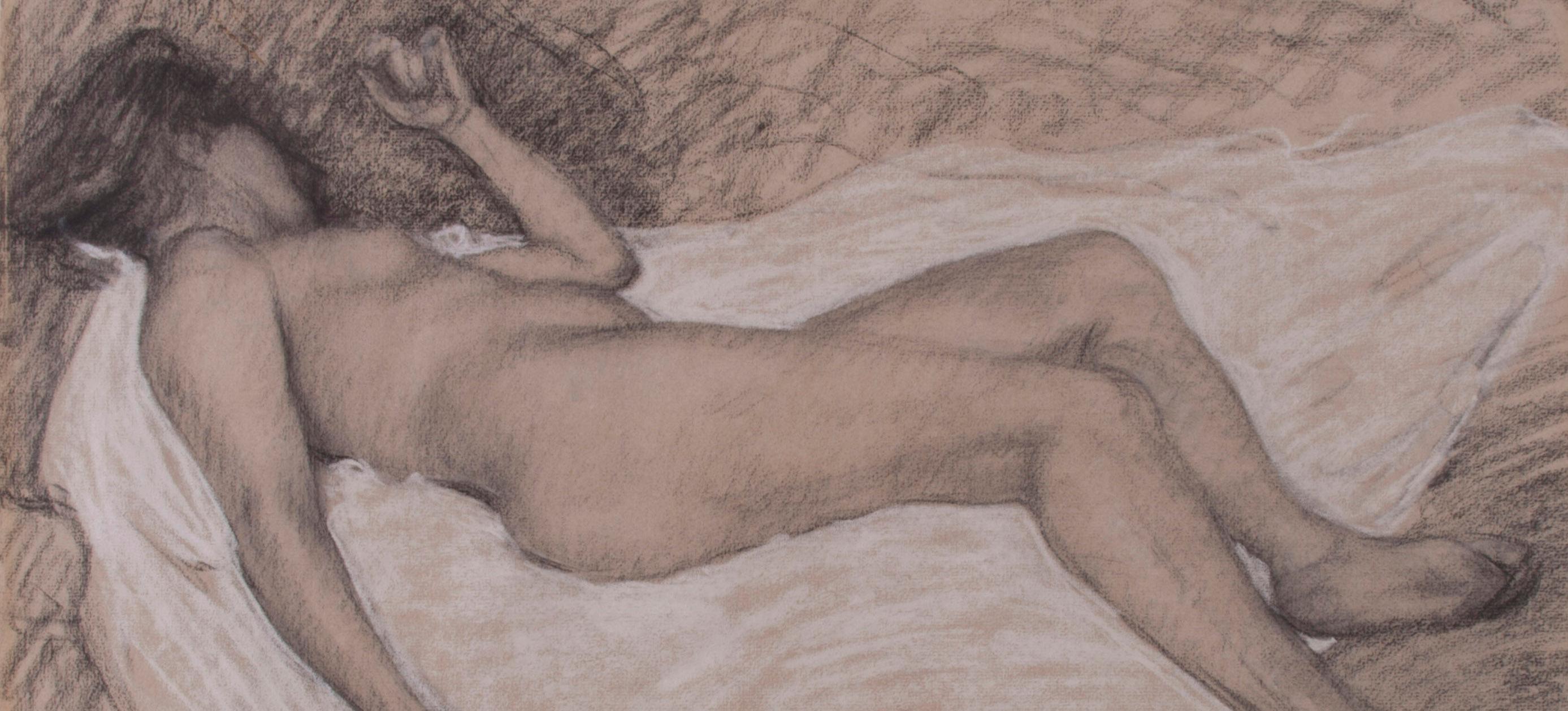 Femme nue de dos allongee - French School Art by Théophile Alexandre Steinlen