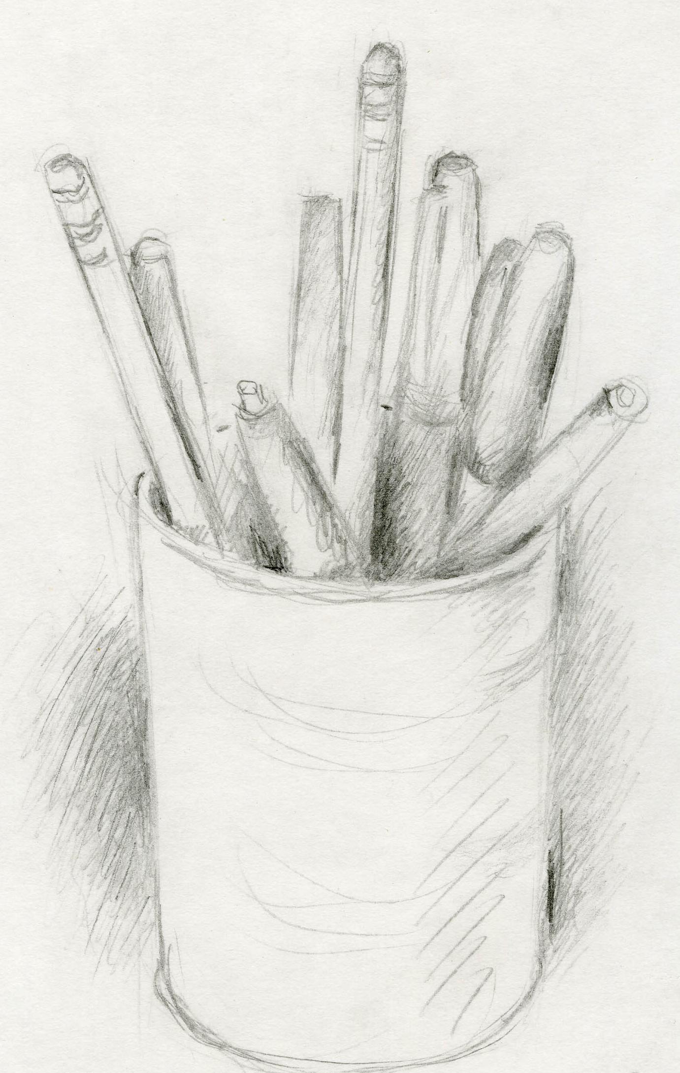 pencil holder drawing easy