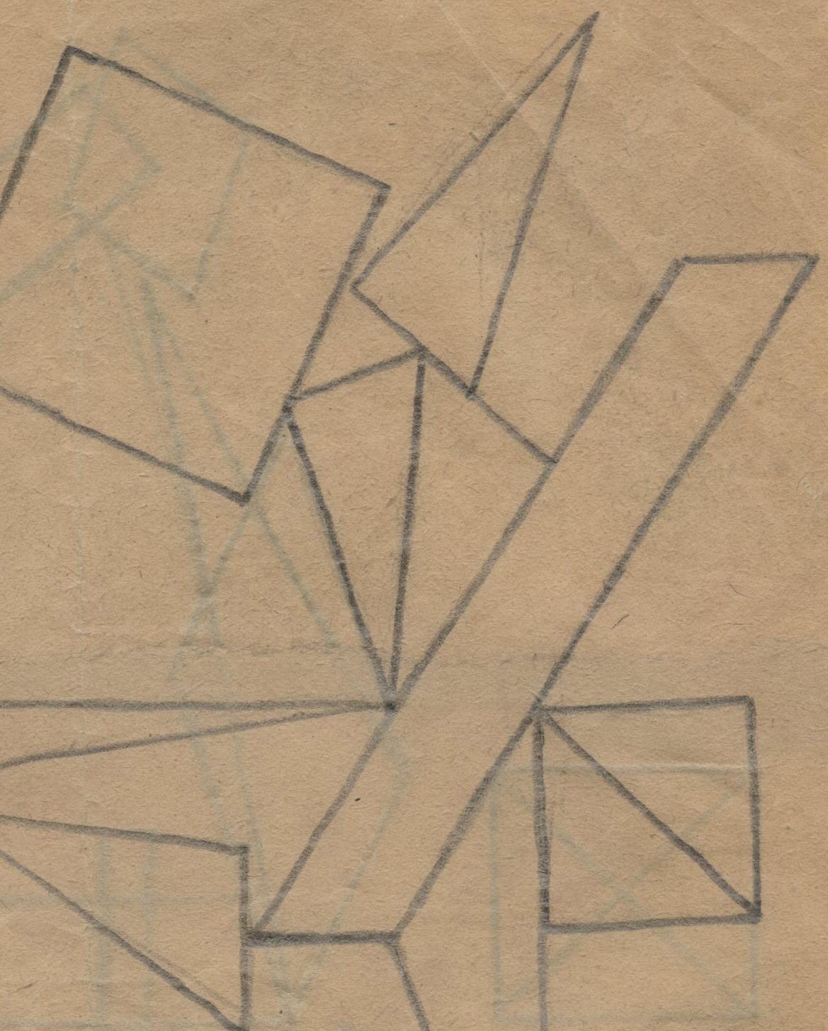 Non-Objective Drawing (Double sided composition) - Abstract Art by Rudolf Bauer