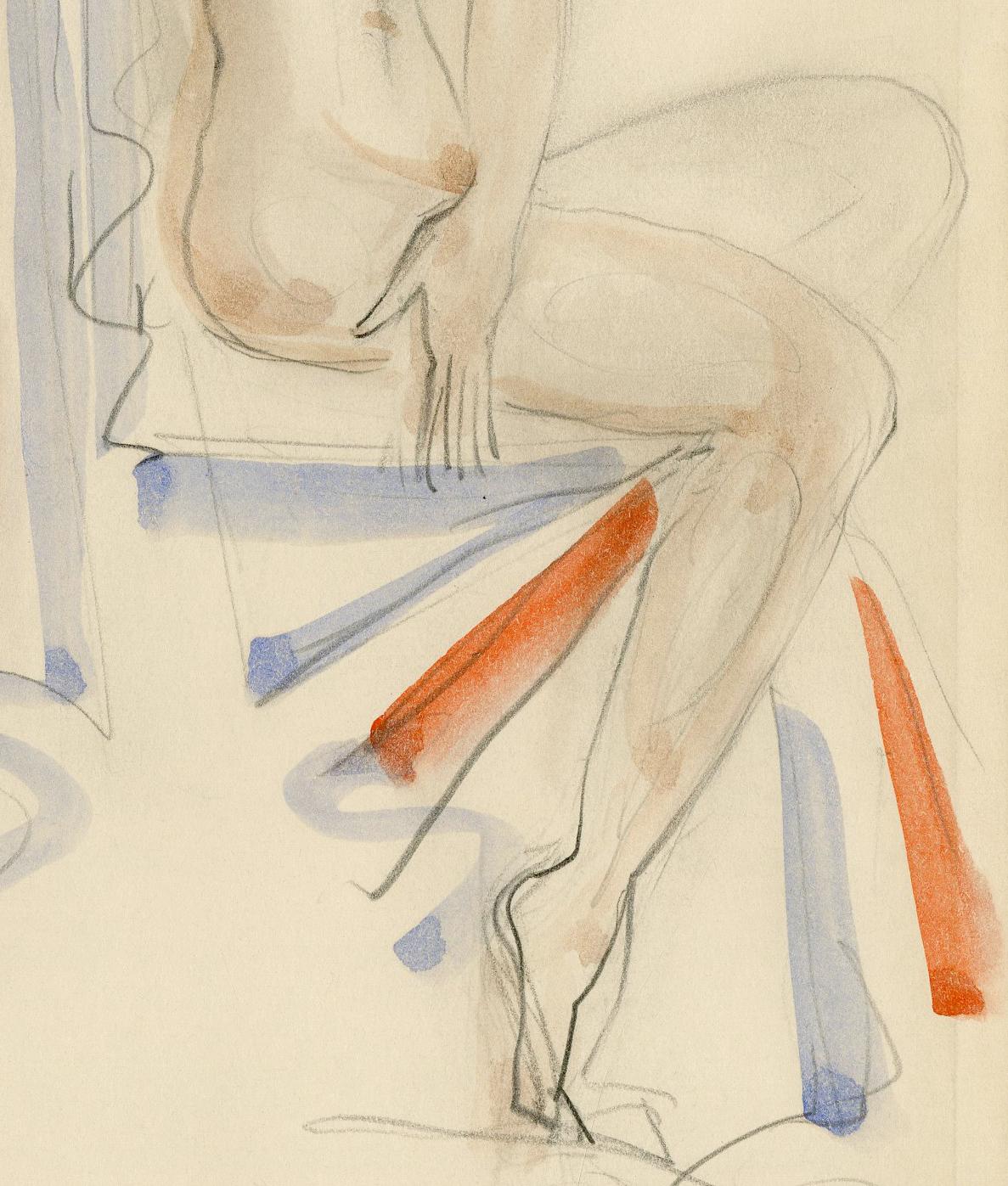 Untitled (Seated Female Nude facing right) 1