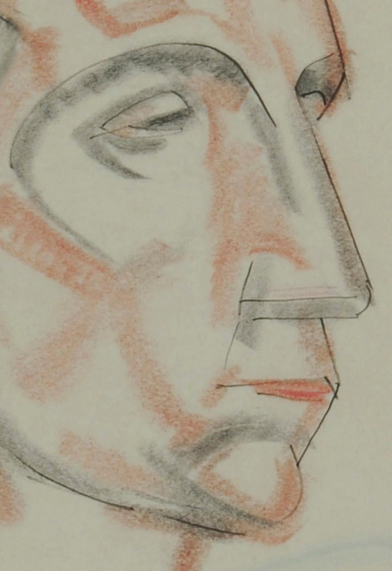 Head of a Man (recto) Sketch of a Man's Head (verso) - Art by William Sommer