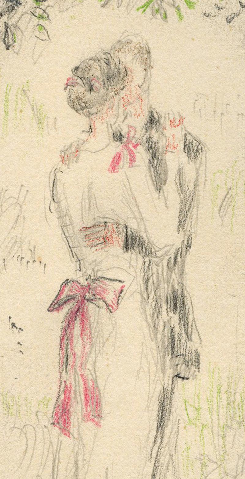 Frühe Zeichnung für Remy de Gourmont, Couleurs, (Farben, neue Erzählungen folgen... (Art déco), Art, von Jean-Emile Laboureur