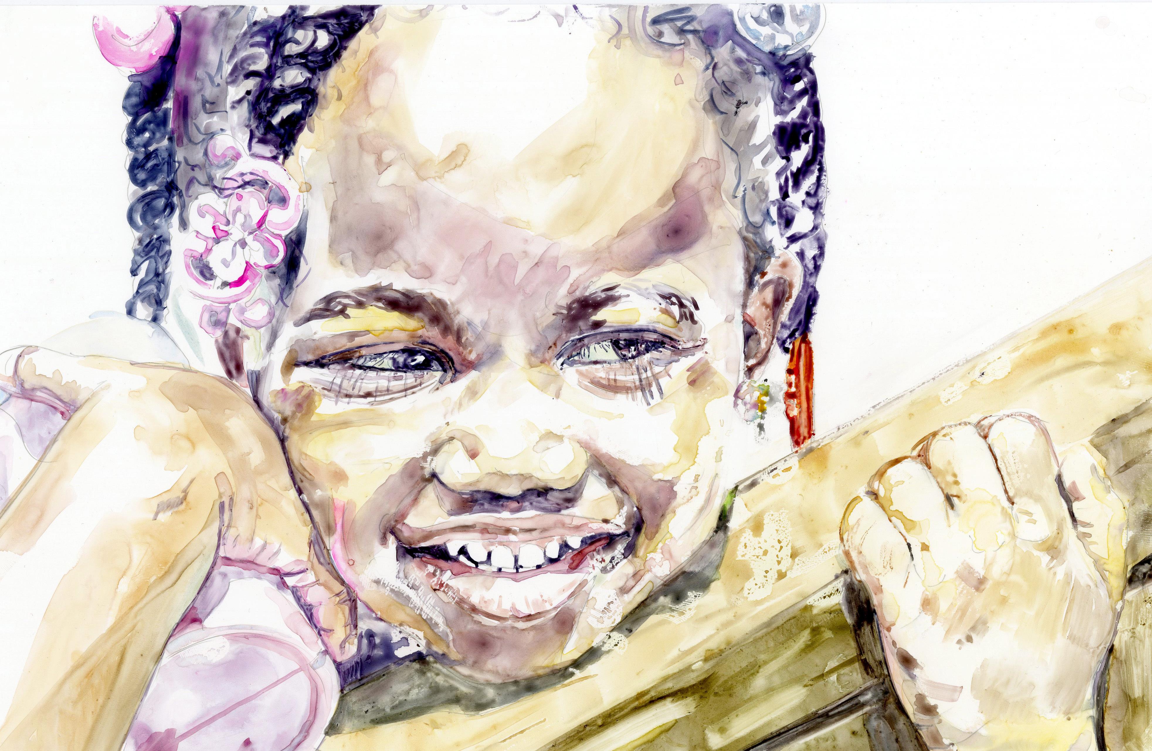 Stolen Moments, Attitude Shift #3     (Emily with a Sippy Cup Smiling) - Contemporary Art by Darius Steward