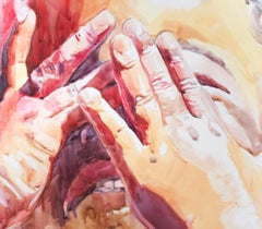 M Watercolor on Yupo Paper, Contemporary, Signed, 2018, Framed