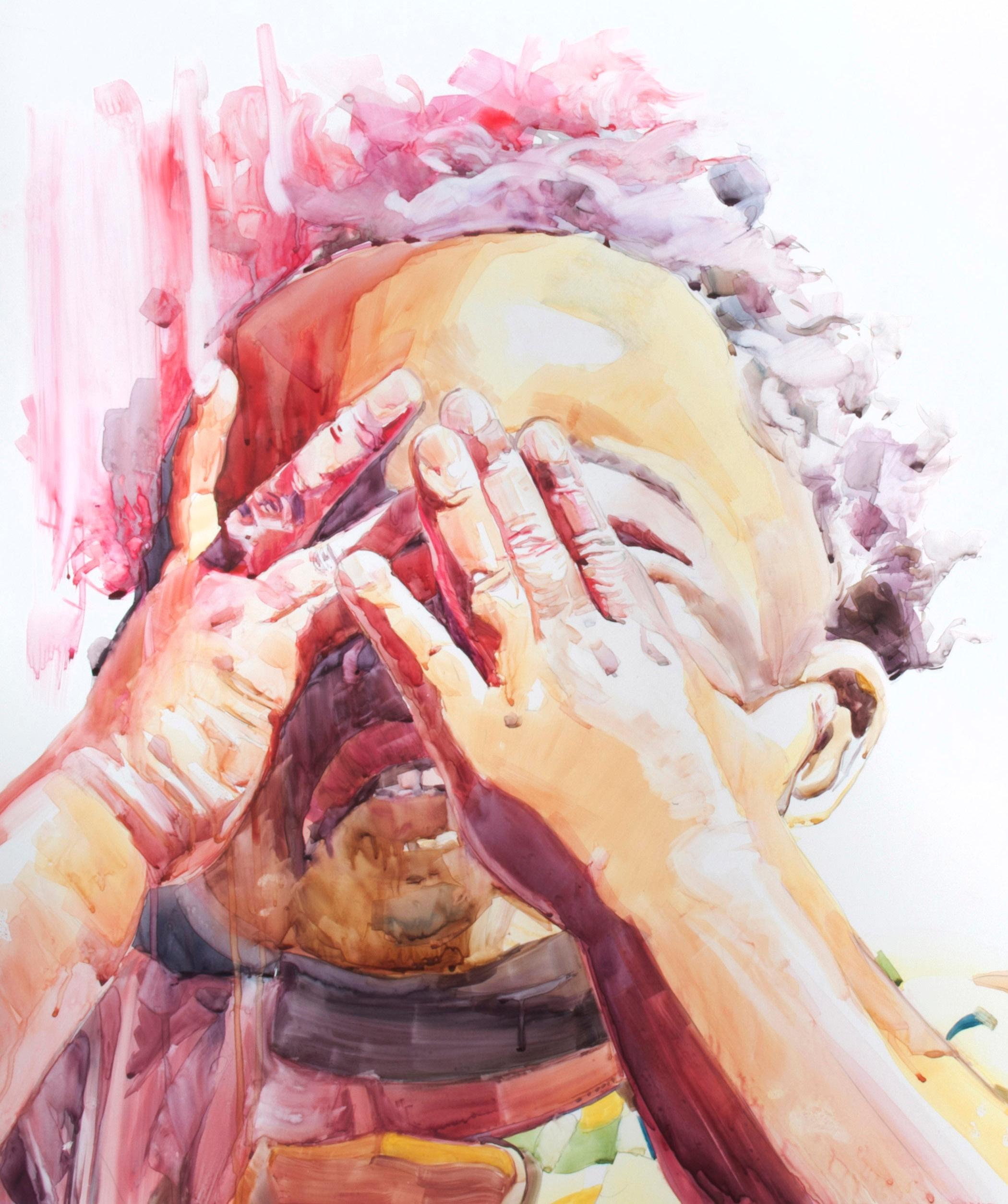 M (Beige), Figurative Art, von Darius Steward