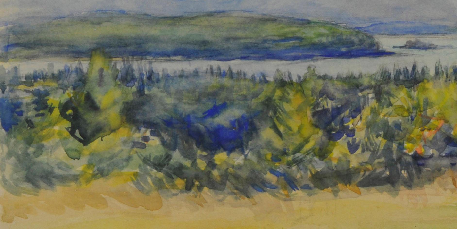 untitled (Maine Landscape near Mt. Desert Island) - American Impressionist Art by Greta Allen