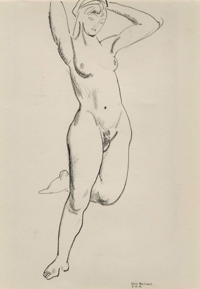Standing Female Nude - Art by George Wesley Bellows