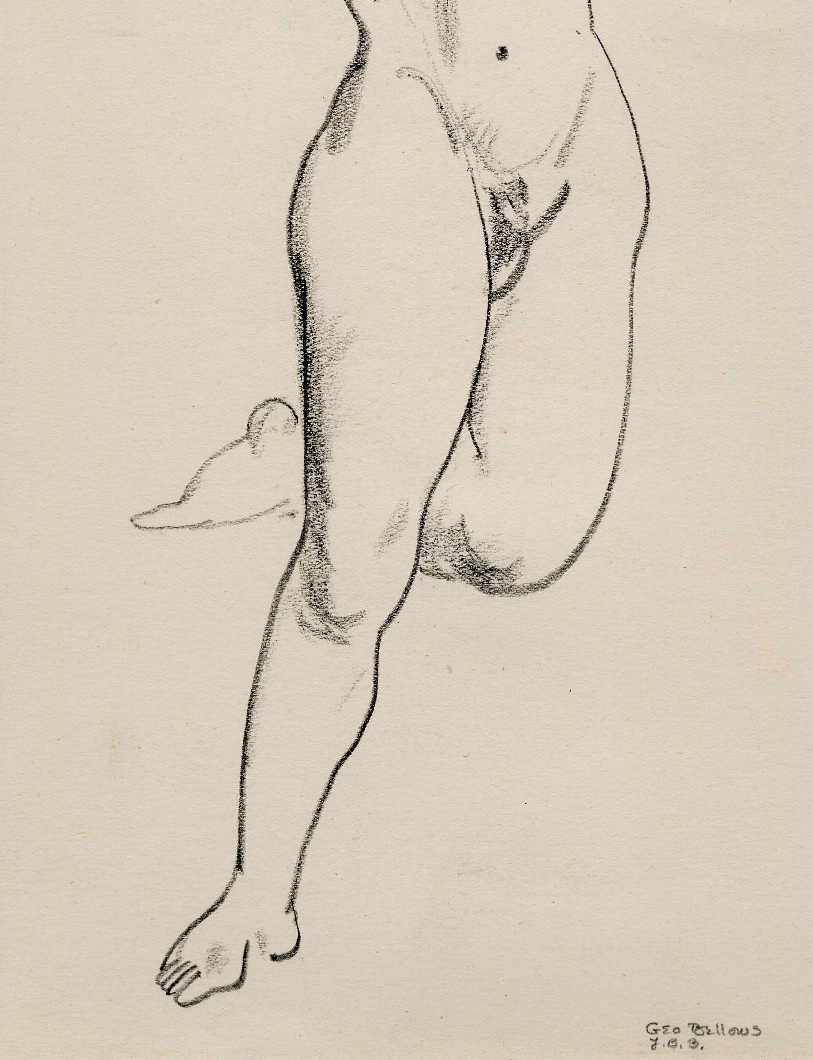 Standing Female Nude - Ashcan School Art by George Wesley Bellows