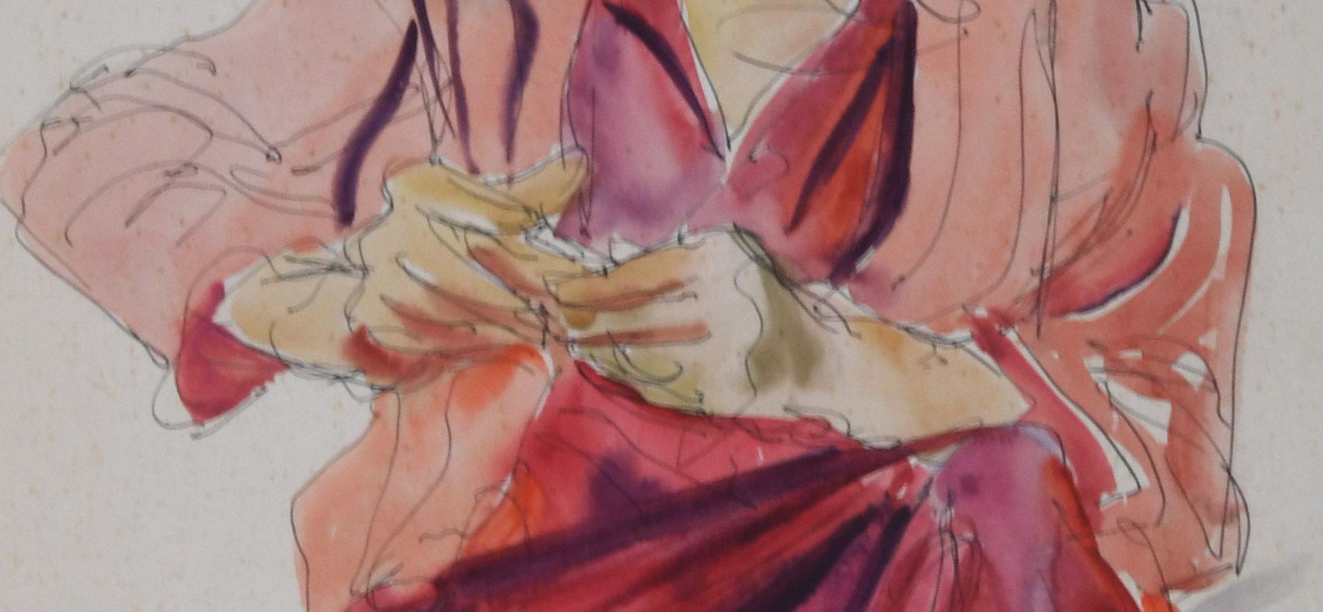 Robe rouge « The Red » - Impressionnisme américain Art par Robert Hallowell