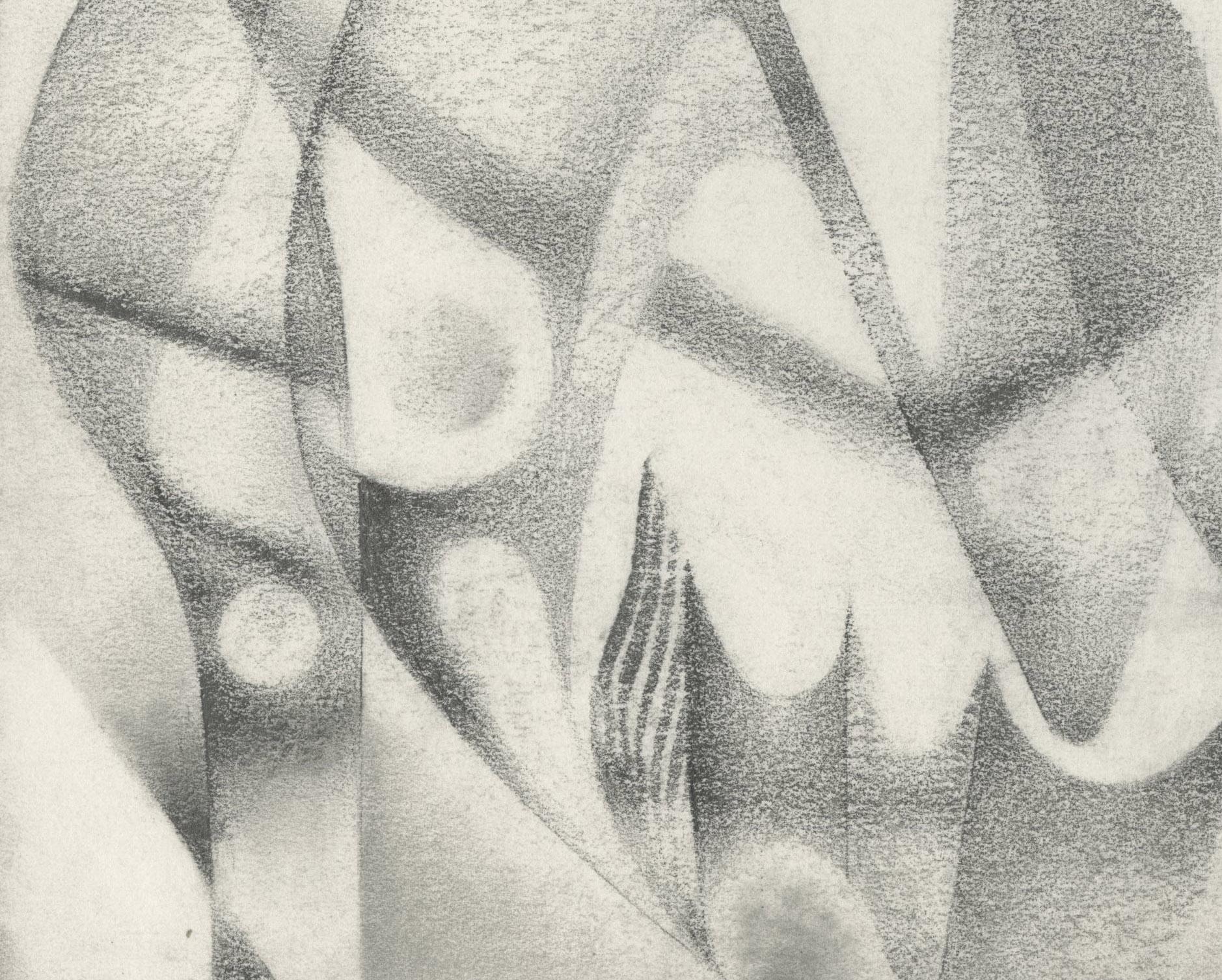 Abstraktion ohne Titel (Beige), Abstract Drawing, von Medard P. Klein