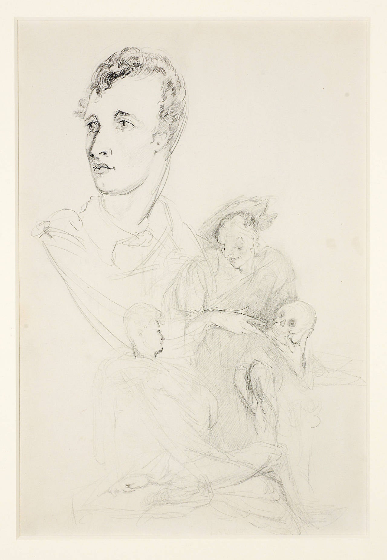 Nu masculin debout (recto)  Étude de la tête du nu masculin debout (verso) - Impressionnisme américain Art par William Merritt Chase