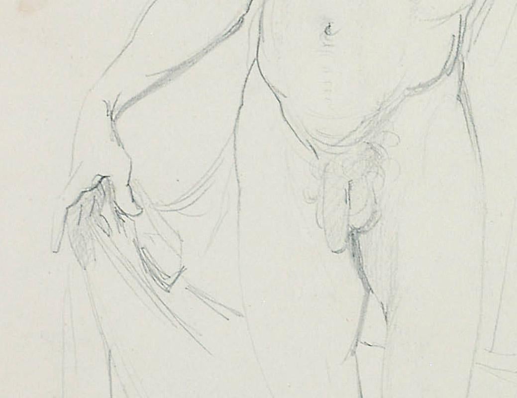 Standing Male Nude (recto)  Study of the Head of the Standing Male Nude (verso) For Sale 4