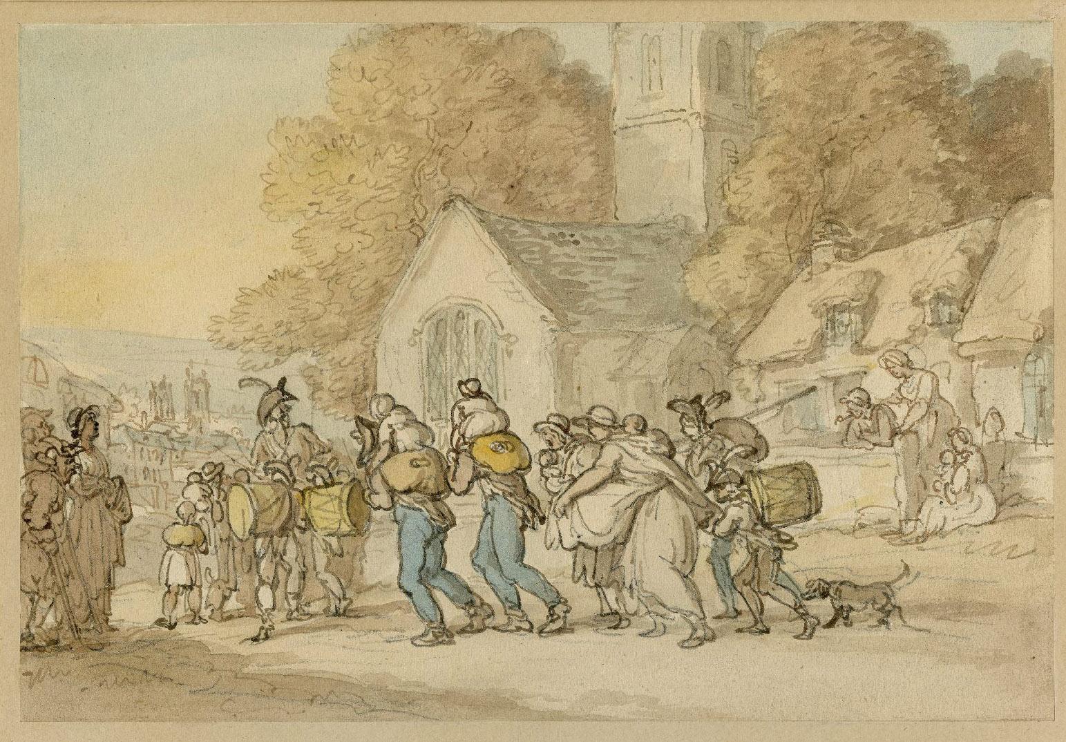 Recruits on a March - Art by Thomas Rowlandson