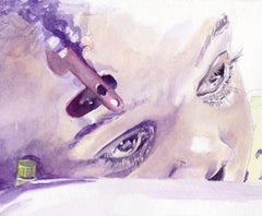 Gestohlene Momente Nr. 1 (Emily zeichnet mit einem grünen Buntstift)