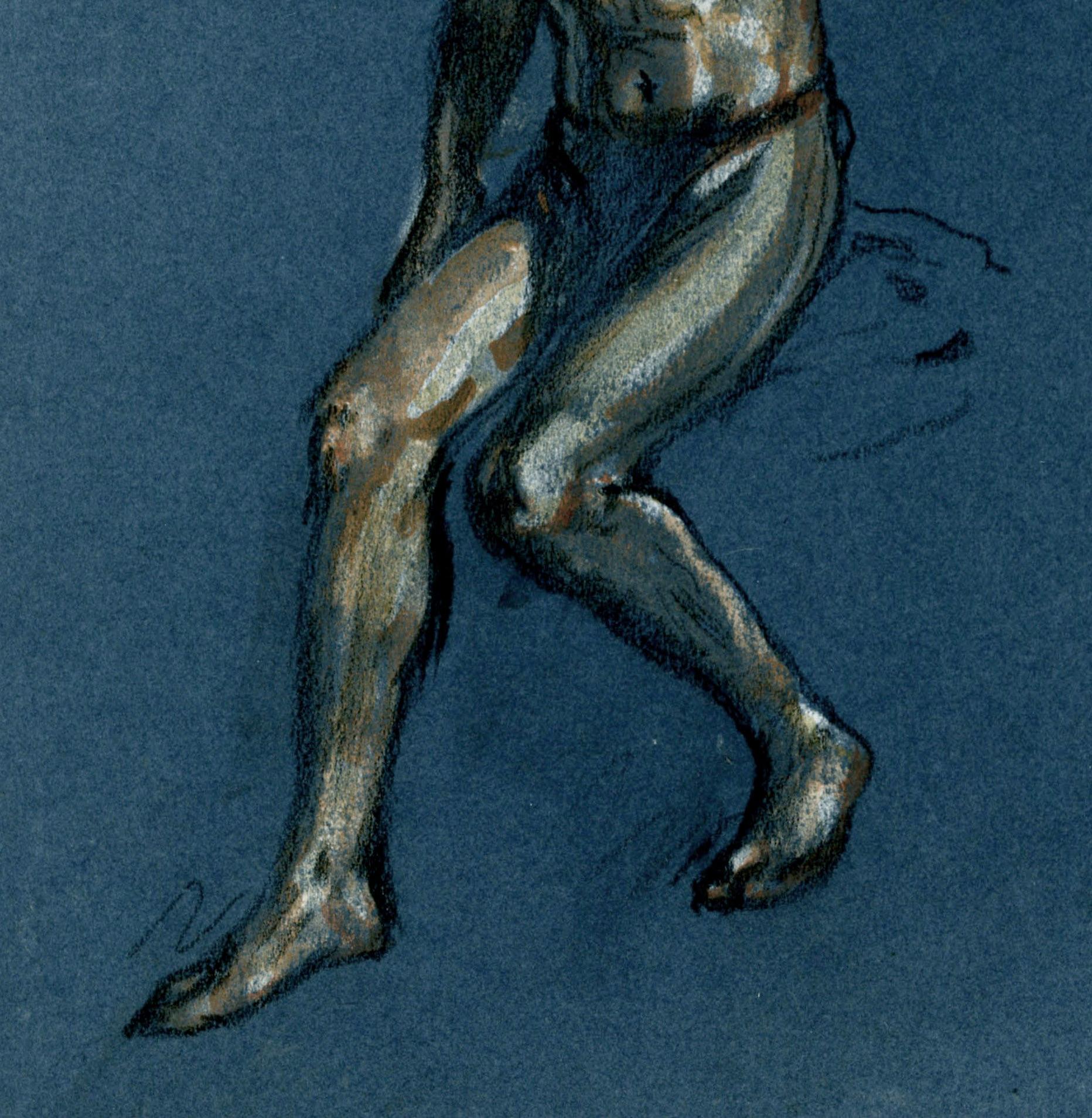 Study of an Indian Model - Blue Nude by Arthur B. Davies