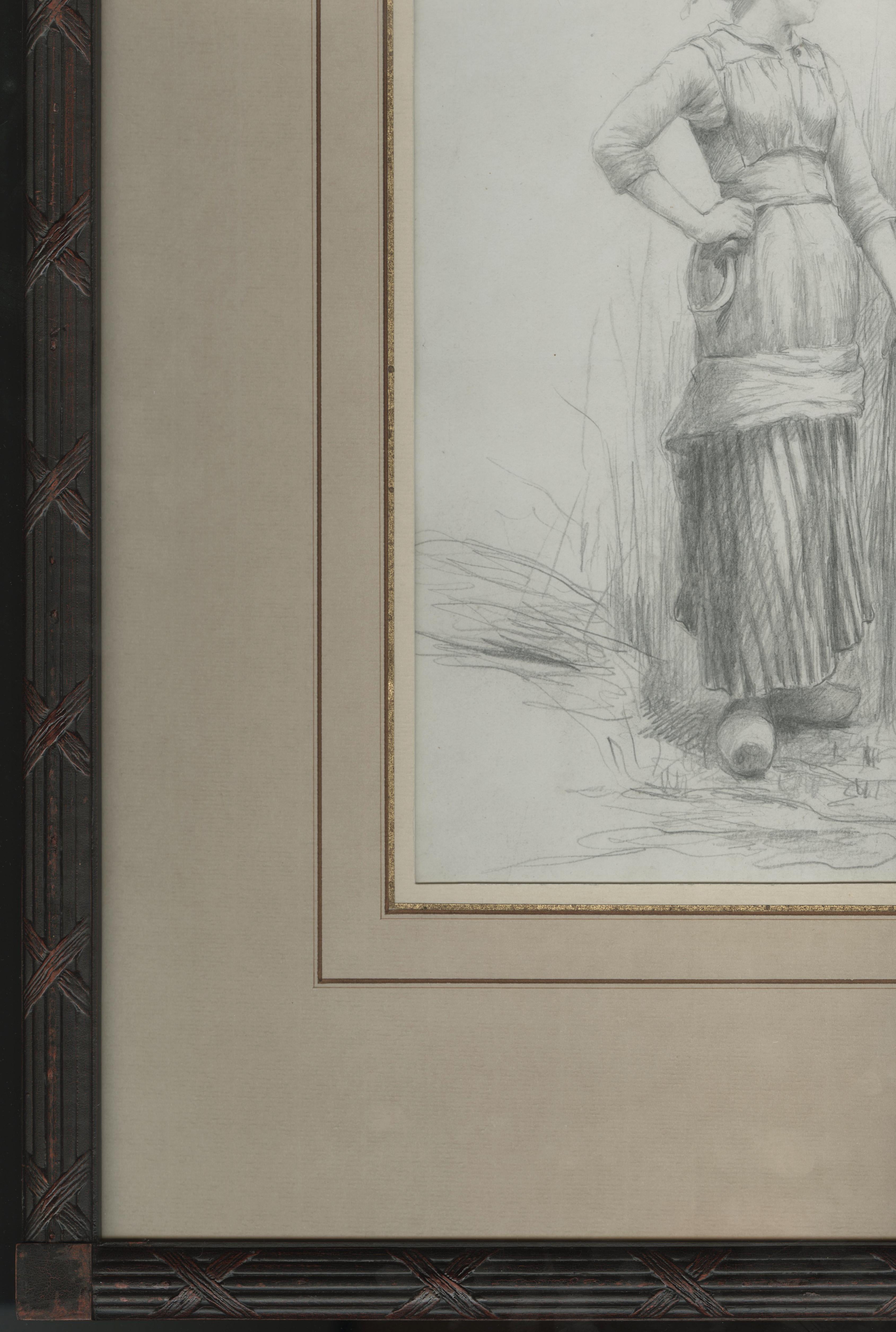 Untitled (Woman working in the fields)
Graphite on wove paper
Unsigned
Exhibited: Spanierman Galleries, In Praise of Women, Oct. 21-Nov. 20, 2010
Illustrated: Lisa N. Peters, In Praise of Women, Spanierman Galleries   (see catalog entry in