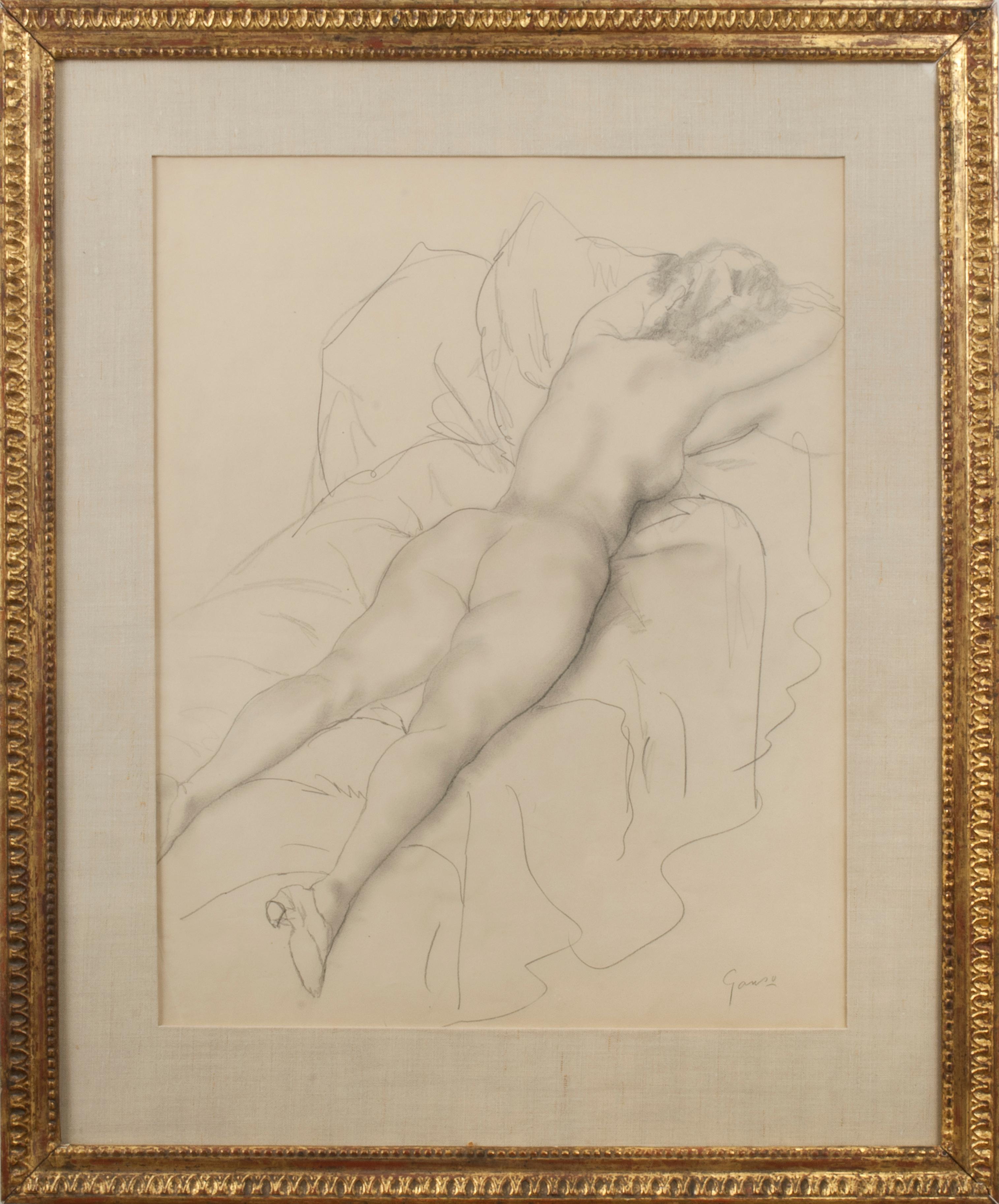 Reclining Female Nude - Art by Emil Ganso