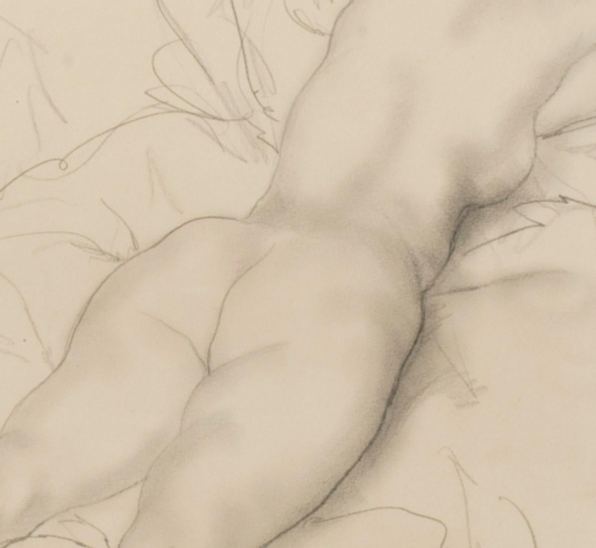 Reclining Female Nude - American Modern Art by Emil Ganso