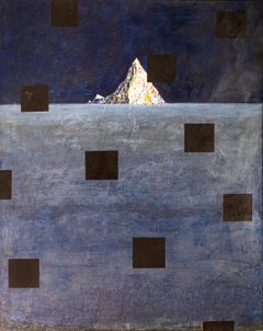 Monumental Shadows - Painting, 21st Century, Blue, Landscape, Iceberg, Acrylic