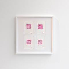 Oberkörper 2 - etching, paper, print, pink, white, young artist, 21st century