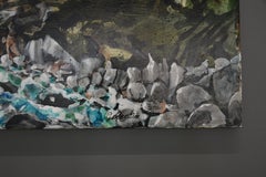 Mountain River - Abstract, Landscape, 21st Century, Painting, Green, Acrylic