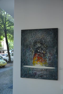 Explosion - Abstract, Painting, Acrylic, Colourful, Patterns, Impasto, Blue, Red