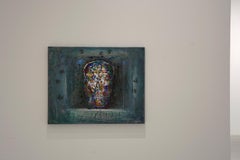 Holy Head - Skull, Abstract, Memento Mori, Acrylic, 21dt Century, Dark, Painting