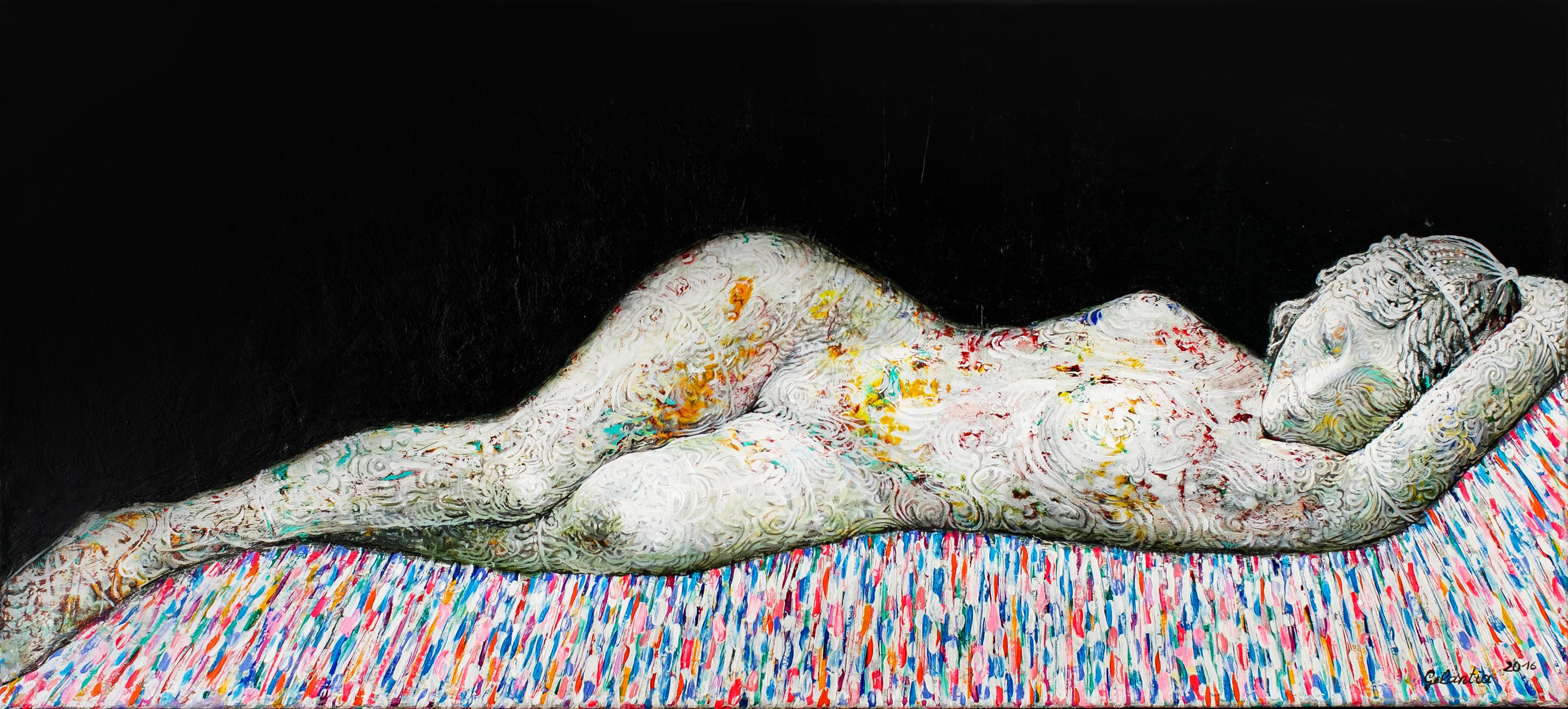 Gogi Gelantia Nude Painting - Nirvana - painting, acrylic, canvas, nude, bright, multicoloured, 21st century