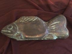 Fish Sculpture, Plaster with Bronze Patina, Black Woman Sculptor, Signed