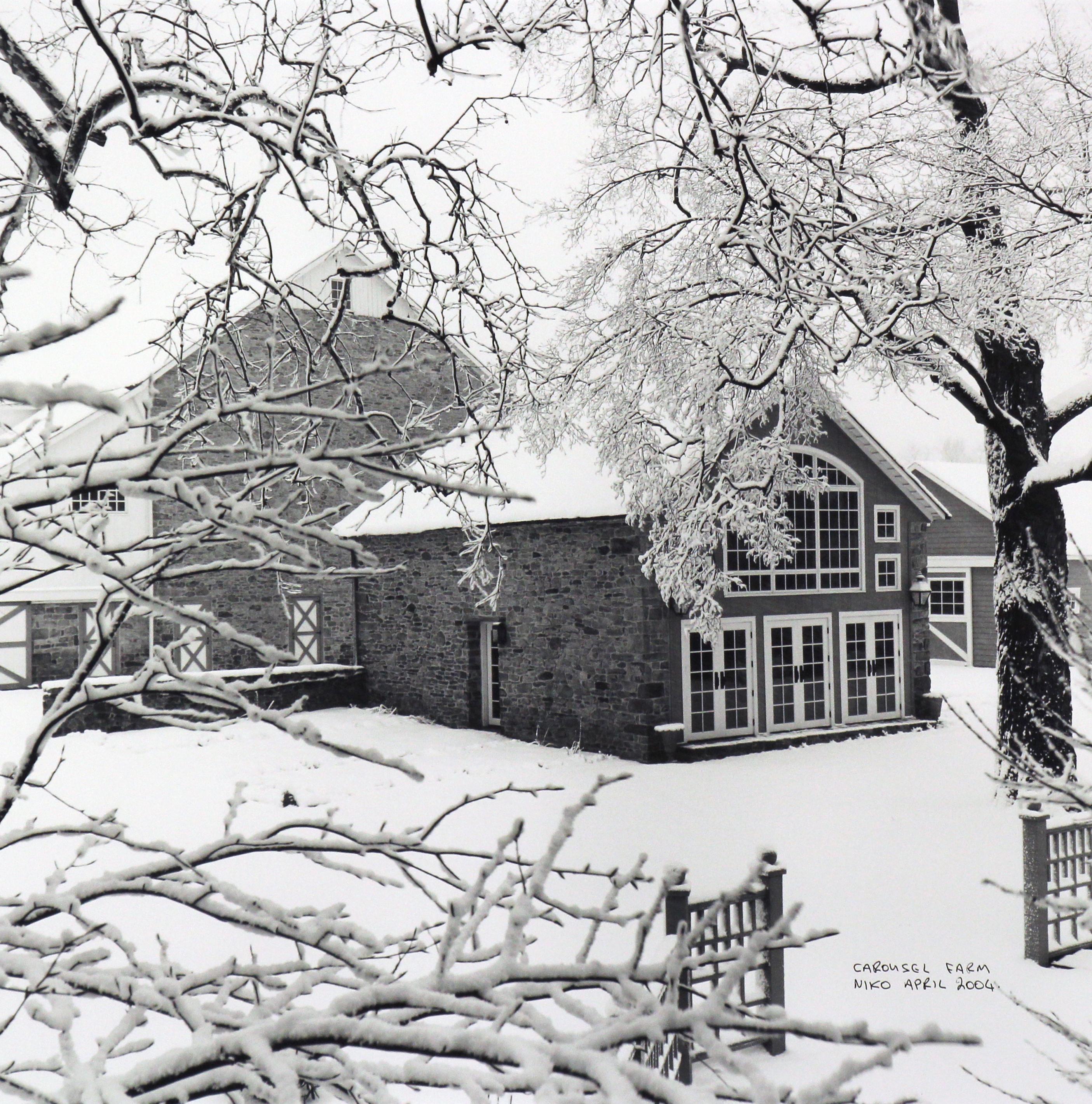 Niko Christou Carousel Lavender Farm Snow Scene, Photograph, Bucks