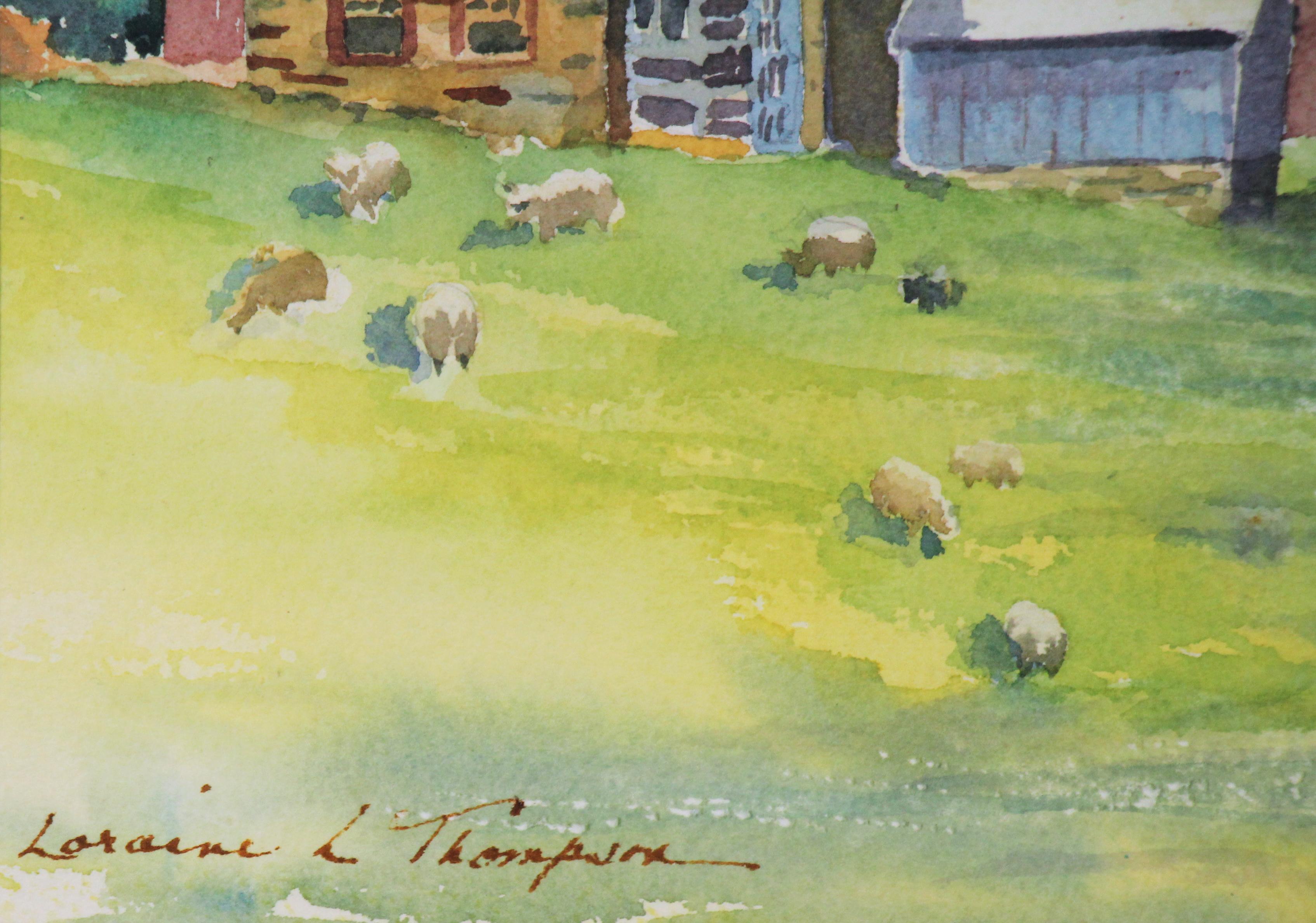 Fattoria di Stover Mill, Contea di Bucks, Pennsylvania, paesaggio regionale americano - Landscape Art Grigio di Loraine Thompson