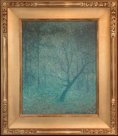 Twilight, American Impressionist Landscape, 1920's, Oil on Canvas, Framed