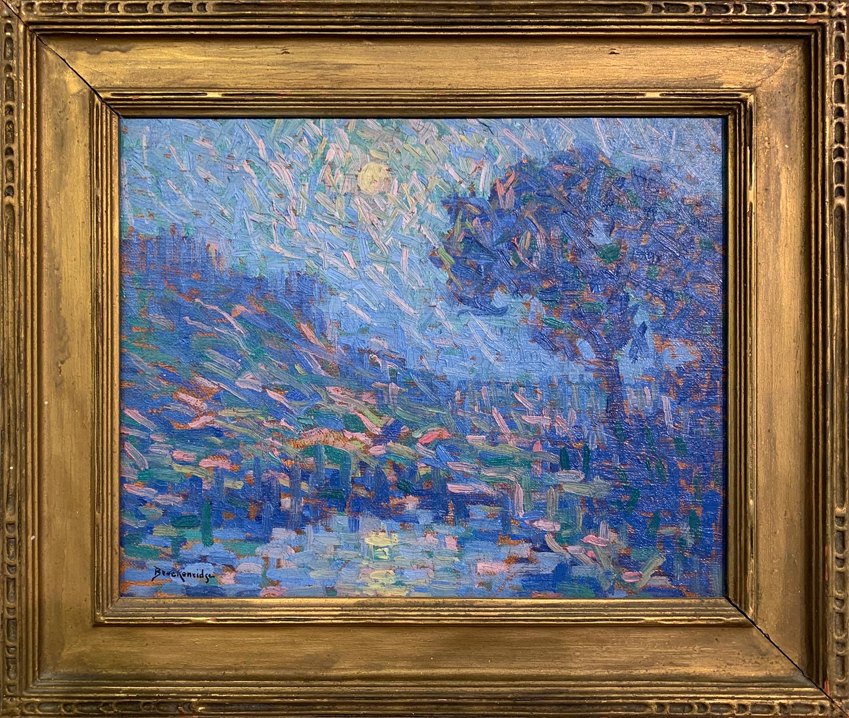 Hugh Breckenridge Landscape Painting - Blue Landscape, American Impressionist, Oil on Board, Signed and Framed