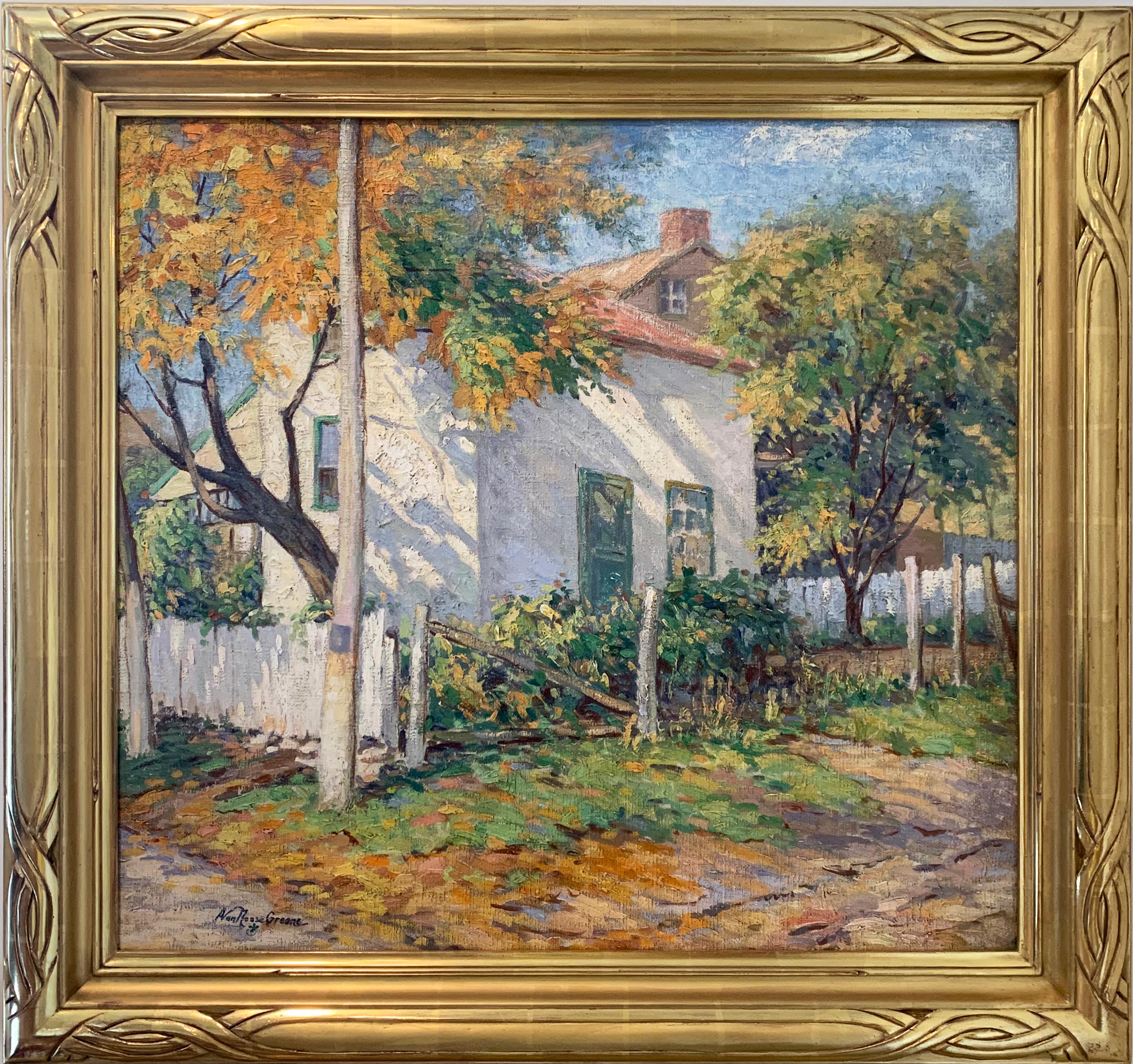 Albert Van Nesse Greene Landscape Painting - Sunlight and Shadow, White House, American Impressionist Landscape