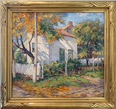 Luz y sombra del sol, Casa Blanca, Paisaje impresionista americano