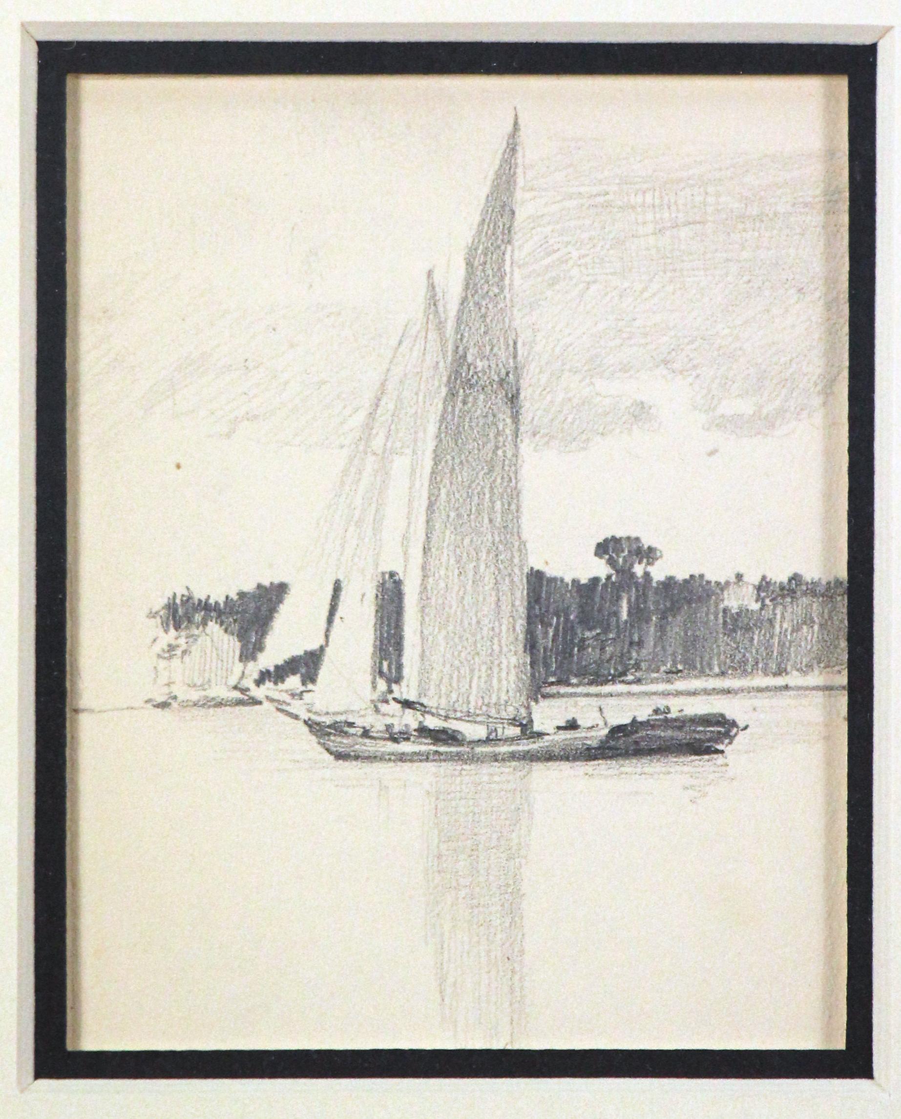 sailboat pencil drawing