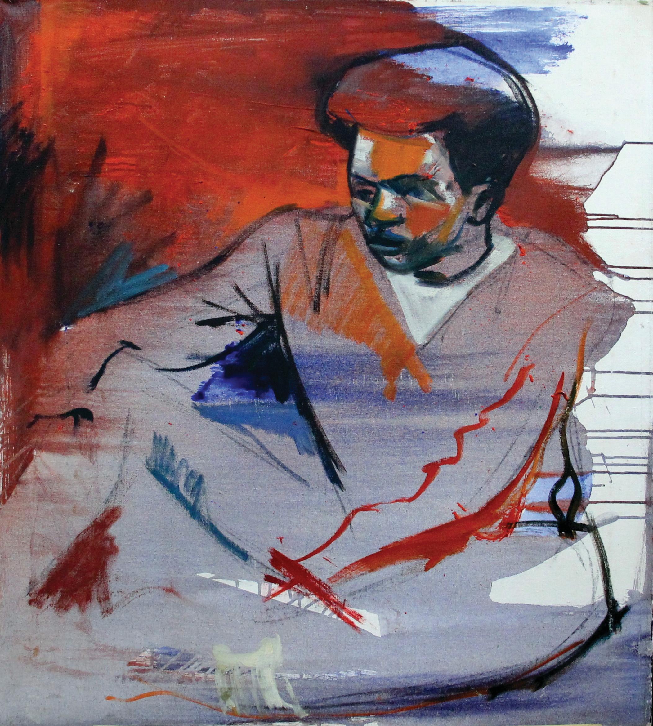 Modern Man, Portrait of man in Red, White, and Blue , African American Art