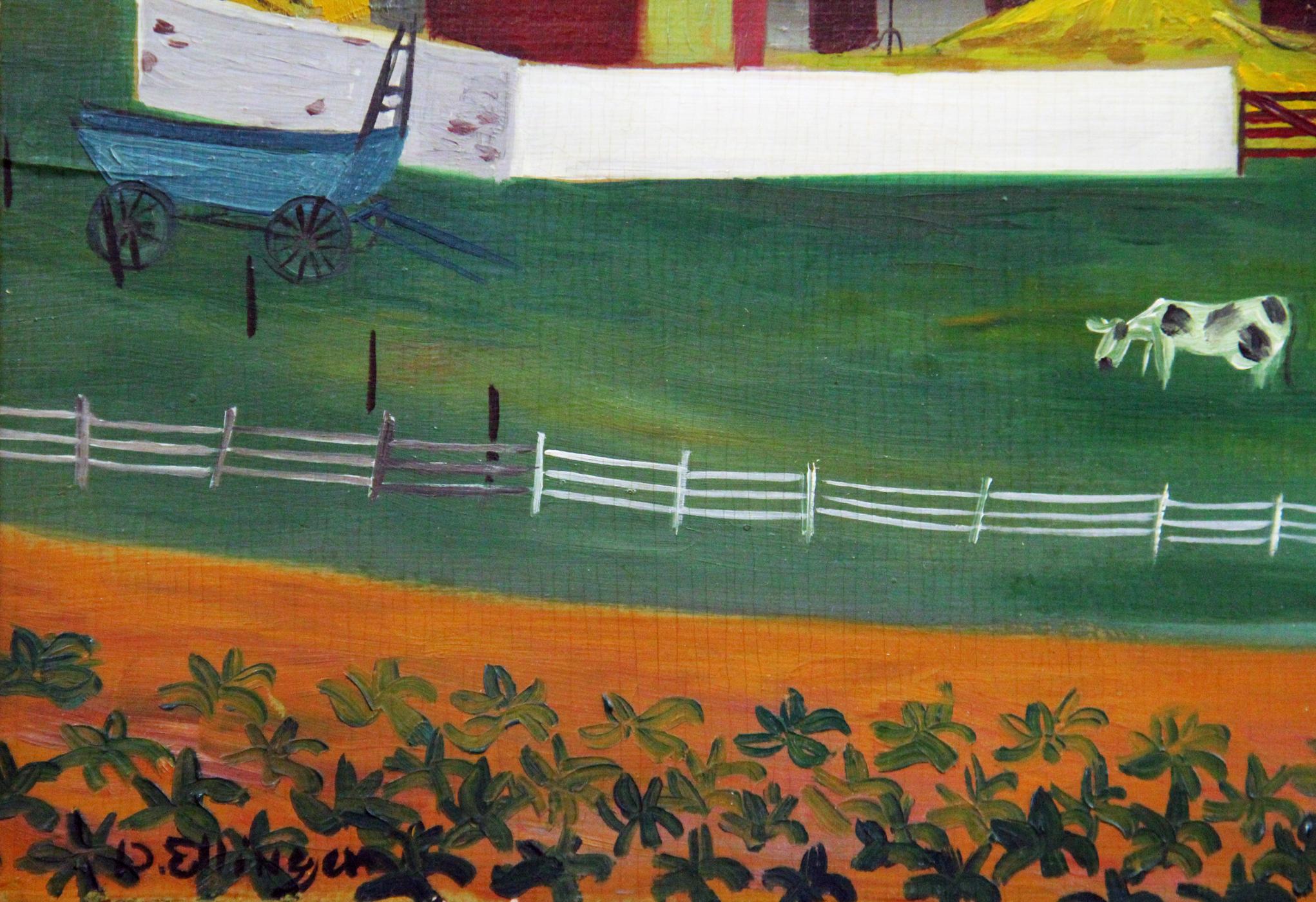 many early american folk art landscapes showed scenes of farms.