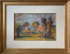 The Golden Hour, Landschaft des amerikanischen Impressionismus, Pastell auf Papier, gerahmt