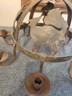 Artisan Metalwork Chandelier, New Hope School Artist, Arts and Crafts Movement