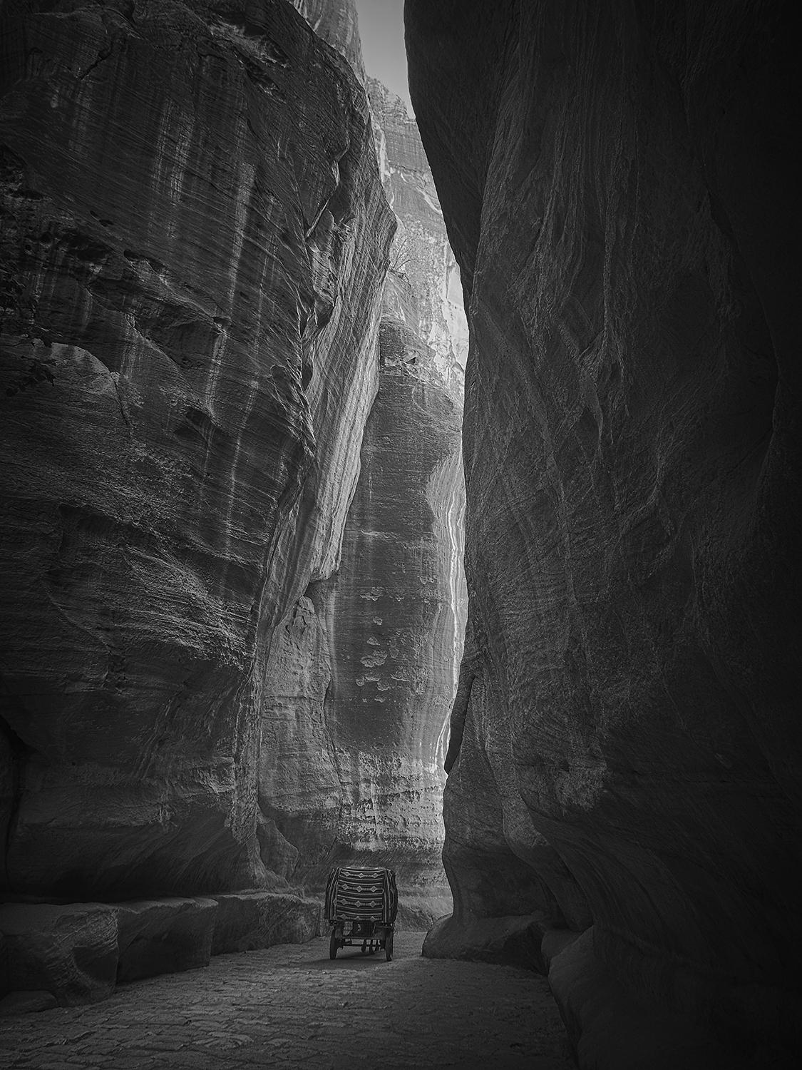Hengki KOENTJORO. Petra Journey - Petra, Jordan. b&w photograph