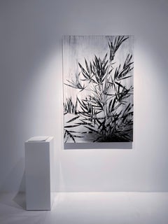 Bamboo by Heidi Jung. Botanical drawing in sumo ink and charcoal. 