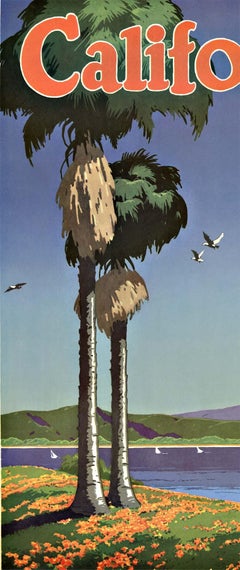 California Santa Fe original vintage railroad poster