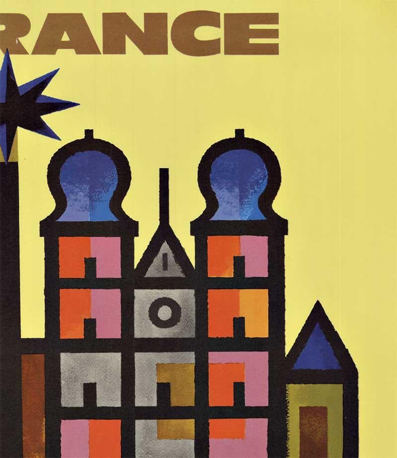 Air France Europa original vintage Reiseplakat – Print von Jacques Nathan-Garamond