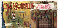 California Wine Land of American original vintage poster
